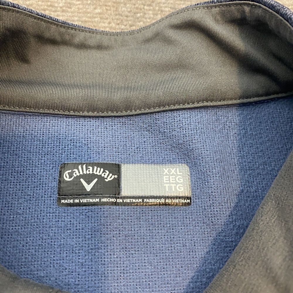 Callaway Sweater Mens XXL Blue Performance Stretch Pullover 1/4 Button Golf - Picture 7 of 13